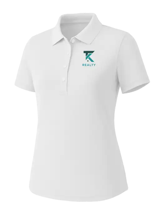 Callaway Womens Core Bright White Performance Polo w/TK Realty Logo
