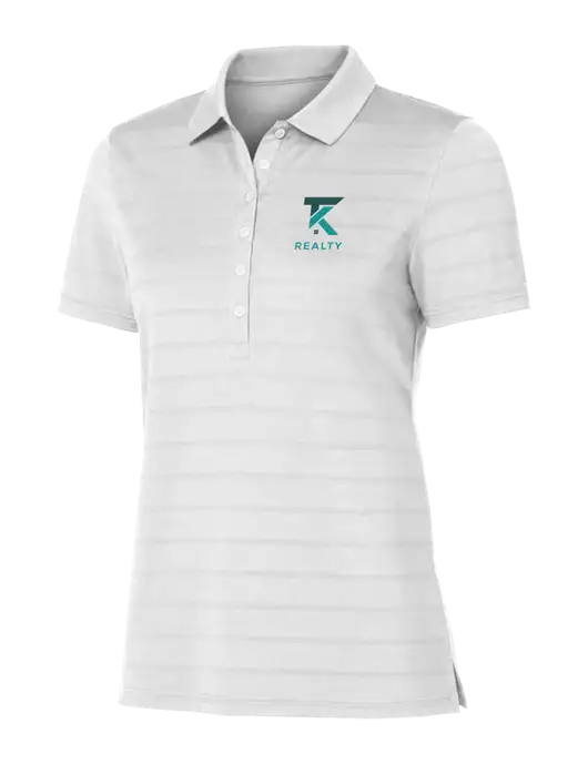 Callaway Womens Bright White Ventilated Polo w/TK Realty Logo