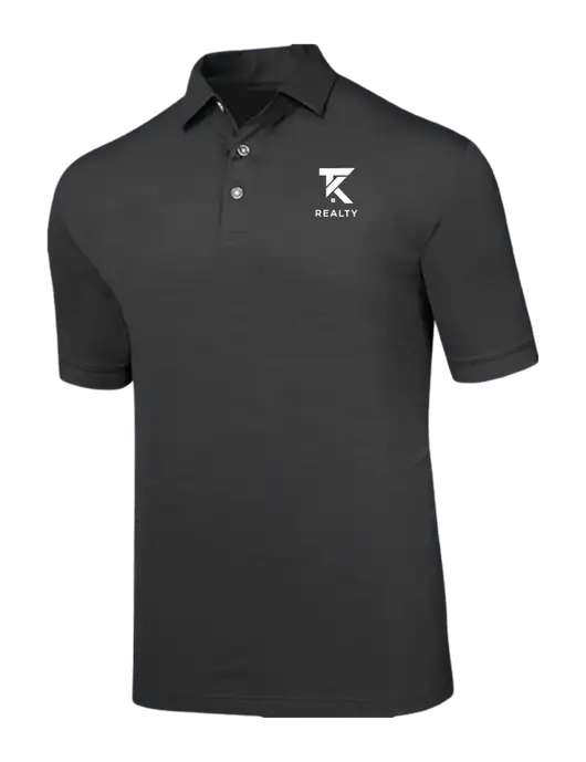 Callaway Black Fashion Tonal Polo w/TK Realty Logo
