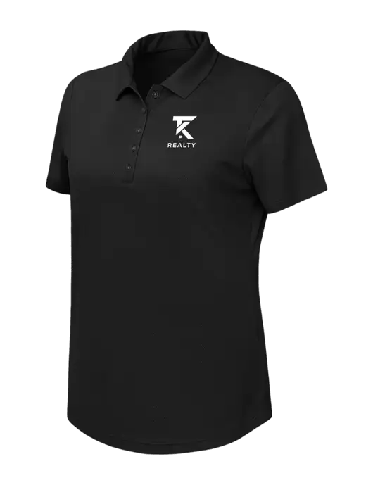 Callaway Womens Birdseye Black Polo w/TK Realty Logo