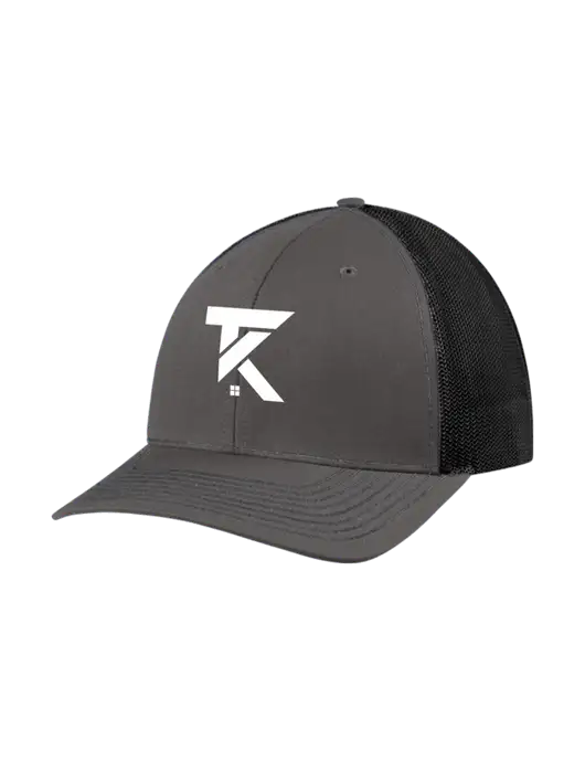 Richardson Adjustable Snapback Original 112 Trucker Cap Dark Grey w/Black Mesh w/TK Realty Logo