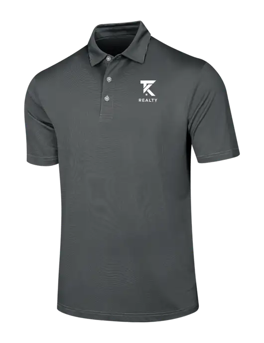 Callaway Black Fine Line Stripe Polo w/TK Realty Logo