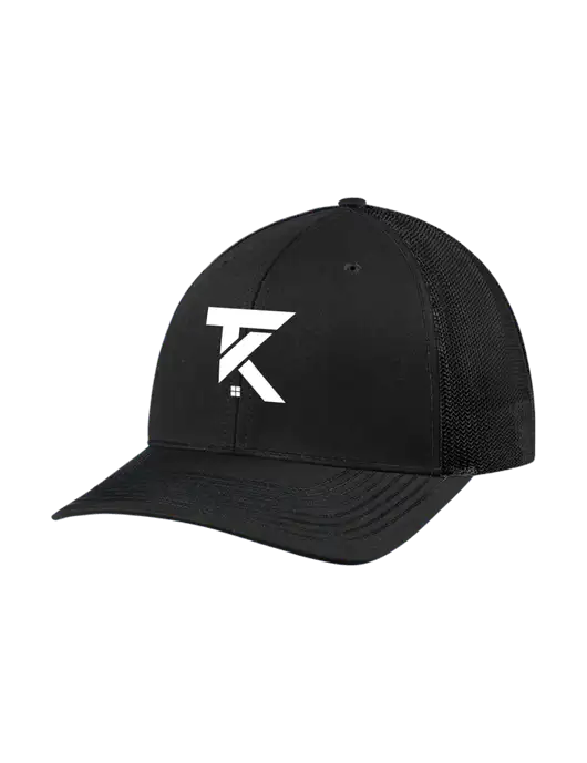 Richardson Adjustable Snapback Original 112 Trucker Cap Black w/Black Mesh w/TK Realty Logo