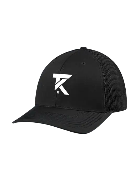 Richardson Adjustable Snapback Original 112 Trucker Cap Black w/Black Mesh w/TK Realty Logo
