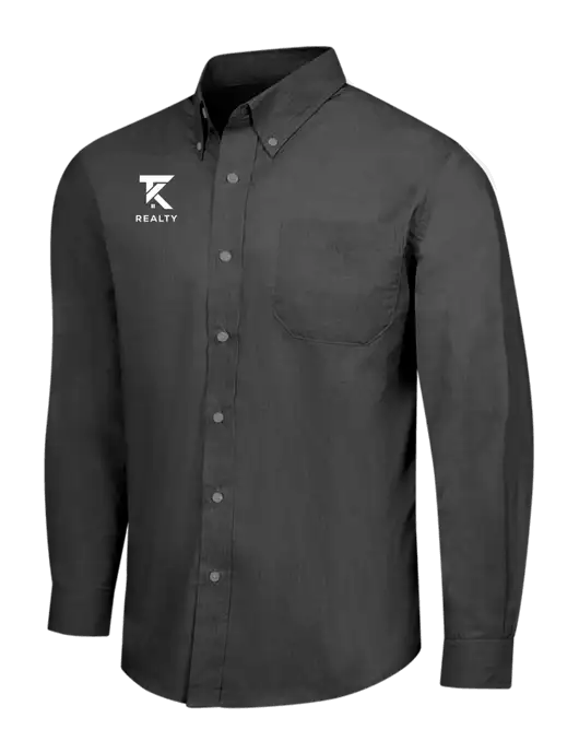 Soft Black Crosshatch Easy Care Shirt w/TK Realty Logo