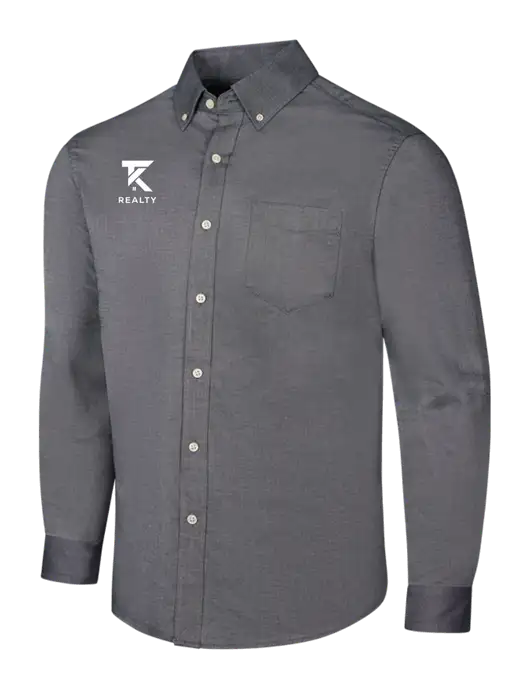 Dark Grey SuperPro Oxford Shirt w/TK Realty Logo