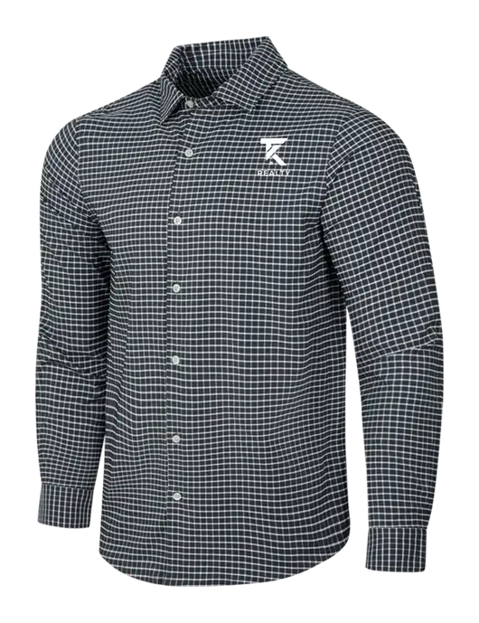 Dark Grey/White City Stretch Shirt w/TK Realty Logo