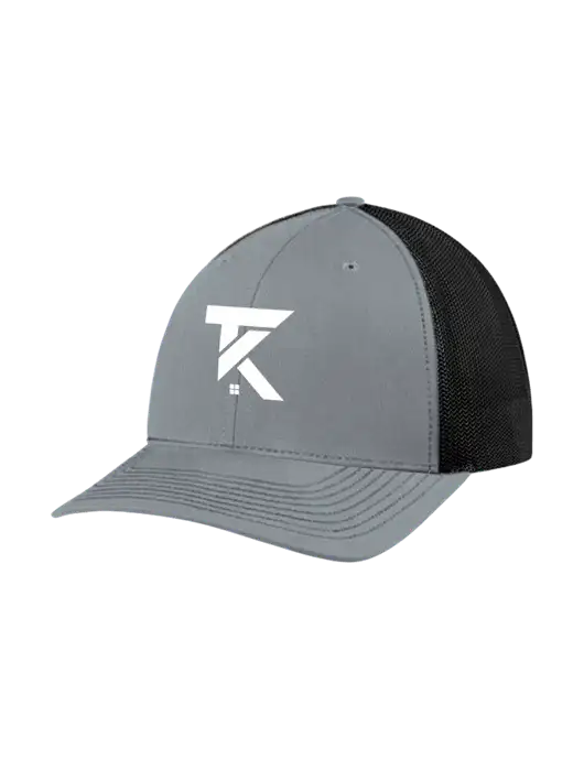 Richardson Adjustable Snapback Original 112 Trucker Cap Heather Grey w/Black Mesh w/TK Realty Logo