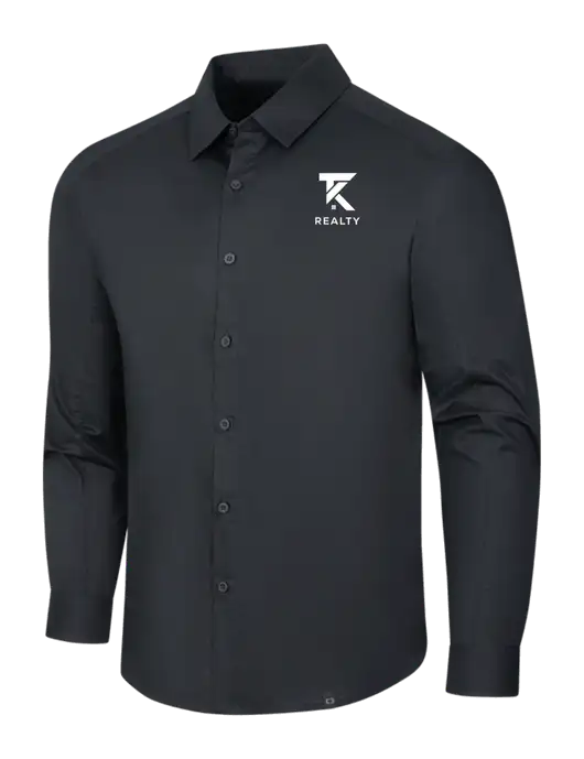 OGIO Black Commuter Woven Shirt w/TK Realty Logo