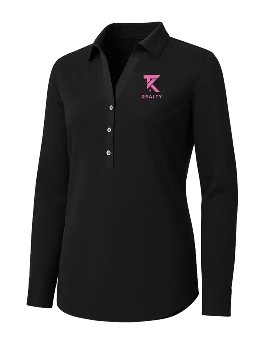 Womens Black City Stretch Shirt w/TK Realty Logo