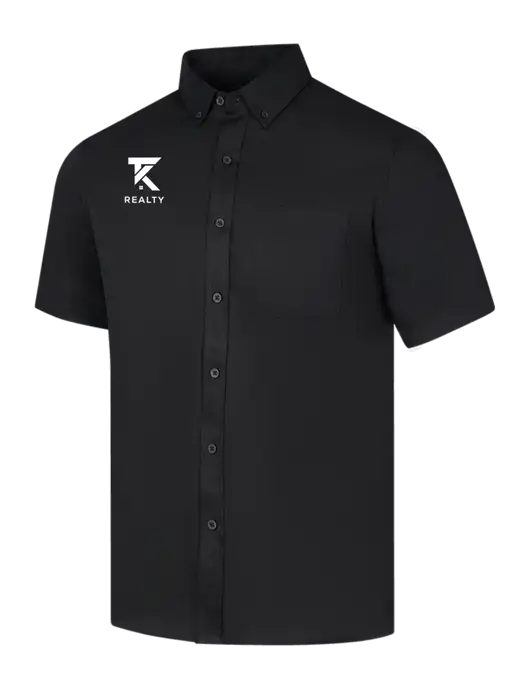 Short Sleeve Deep Black Superpro React Twill Shirt w/TK Realty Logo