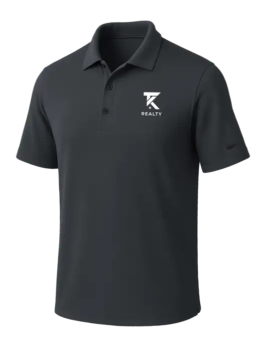NIKE Dark Grey Dri-Fit Micro Pique Polo w/TK Realty Logo