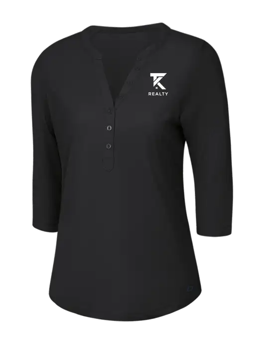OGIO Blacktop Jewel Henley w/TK Realty Logo