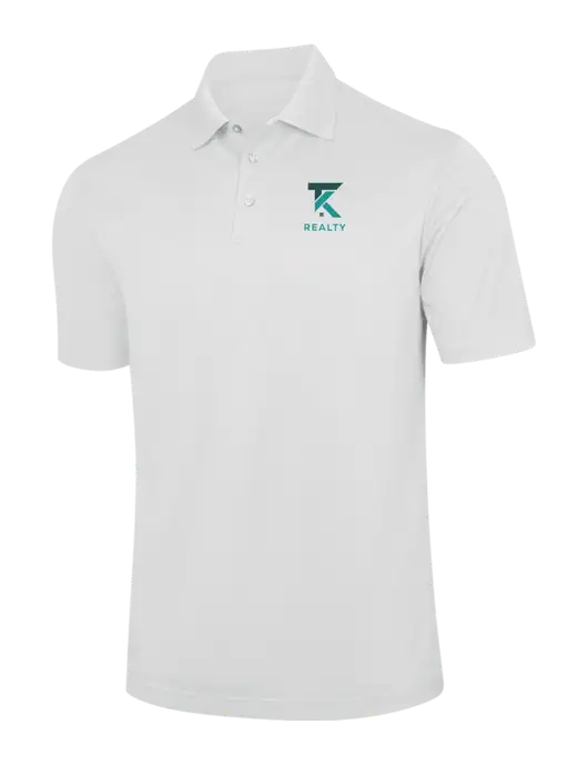 White Performance Fine Jacquard Polo w/TK Realty Logo