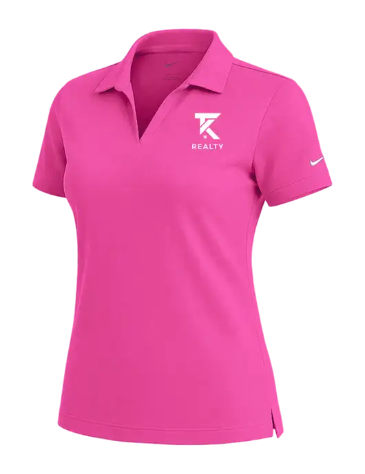 NIKE Fuchsia Womens Dri-Fit Micro Pique Polo w/TK Realty Logo