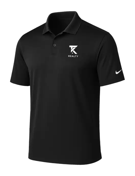 NIKE Black Victory Solid Polo w/TK Realty Logo