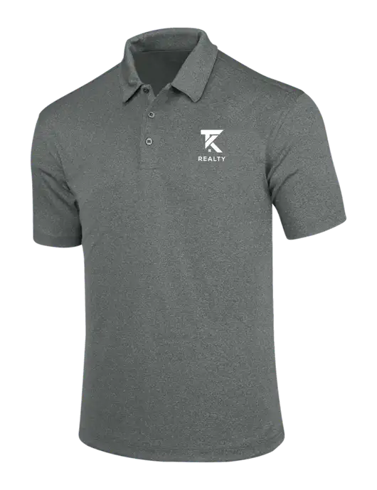 Charcoal Trace Heather Polo w/TK Realty Logo