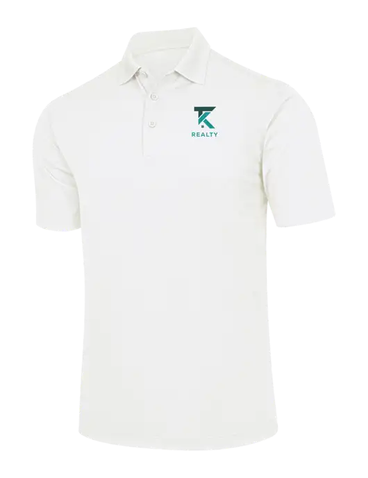 White Micropique Sport-Wick Polo w/TK Realty Logo
