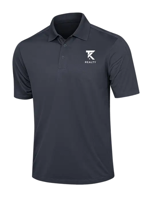 Dark Grey Diamond Textured Jacquard Polo w/TK Realty Logo