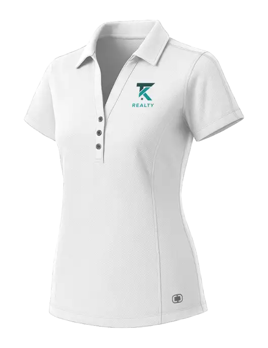 OGIO Womens White ONYX Polo w/TK Realty Logo