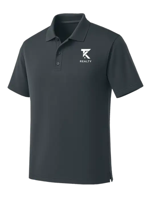 Dark Grey Dry Zone UV Micro Mesh Polo w/TK Realty Logo