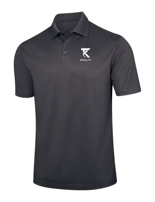 Dark Grey Performance Fine Jacquard Polo w/TK Realty Logo