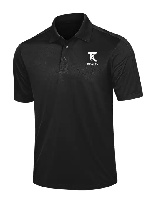 Black Diamond Textured Jacquard Polo w/TK Realty Logo