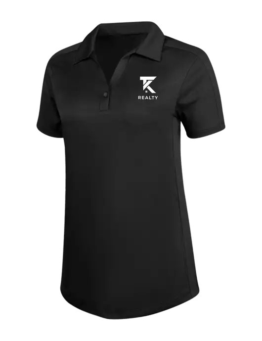 Womens Black Diamond Jacquard Polo w/TK Realty Logo