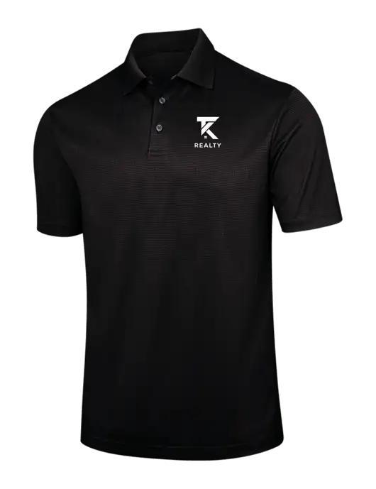 Black Performance Fine Jacquard Polo w/TK Realty Logo
