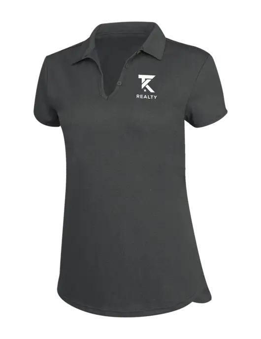 Womens Charcoal Trace Heather Polo w/TK Realty Logo