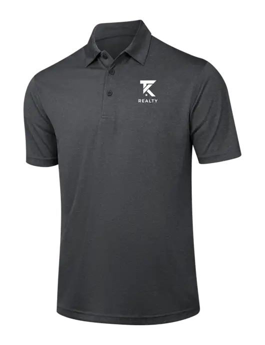 Dark Grey Heather Contender Polo w/TK Realty Logo