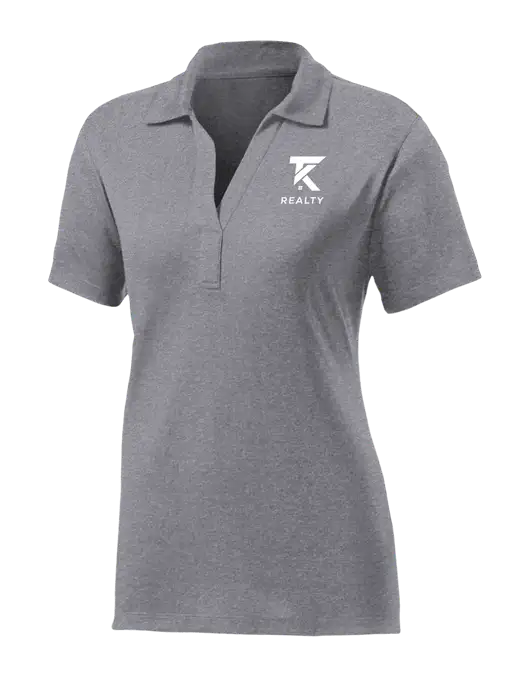 Womens Medium Grey Heather Contender Polo w/TK Realty Logo