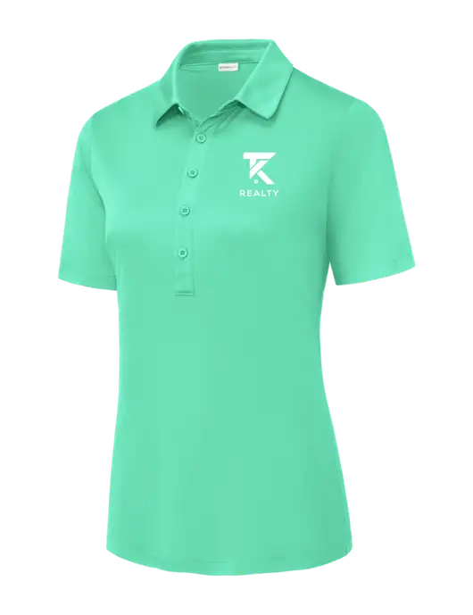 Bright Seafoam Womens Posi-UV Pro Polo w/TK Realty Logo