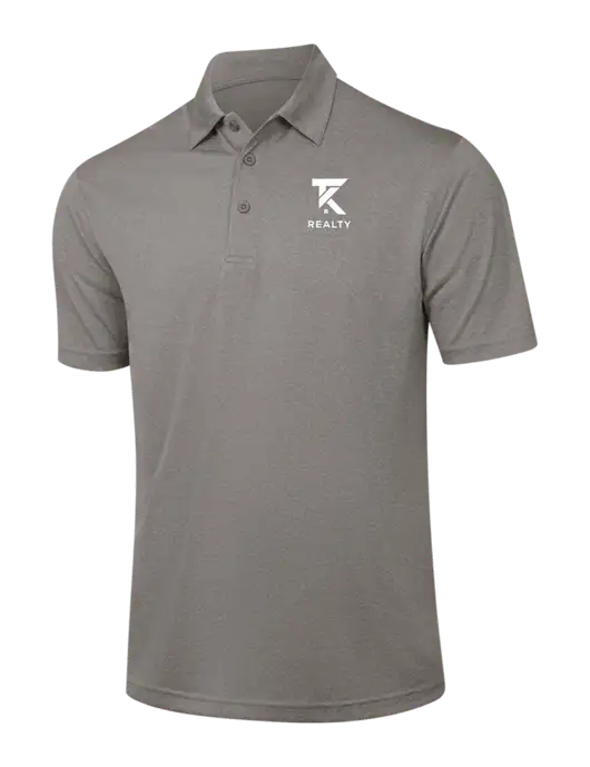 Medium Grey Heather Contender Polo w/TK Realty Logo