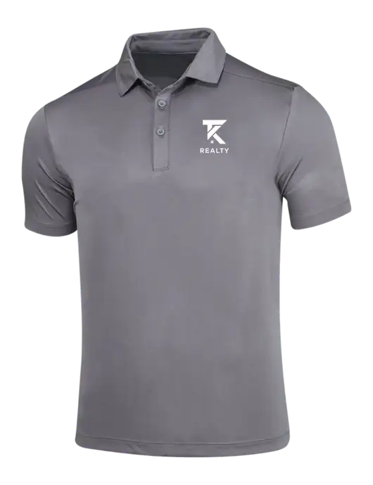 Dark Smoke Grey Posi-UV Pro Polo w/TK Realty Logo