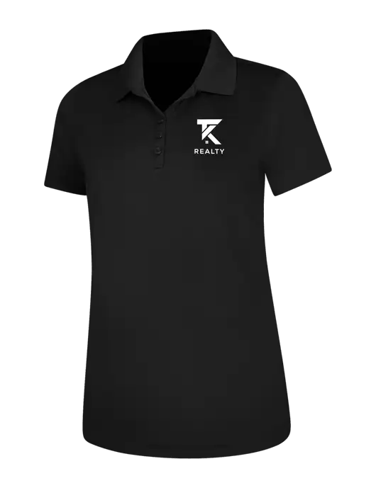 Black Womens Dry Zone UV Mesh Polo w/TK Realty Logo
