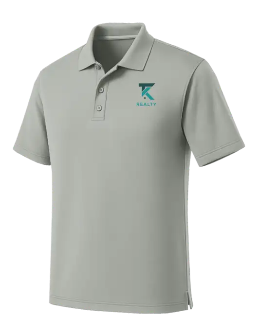 Light Grey Dry Zone UV Micro Mesh Polo w/TK Realty Logo