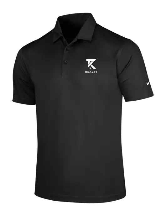 NIKE Black Dri-Fit Vertical Mesh Polo w/TK Realty Logo