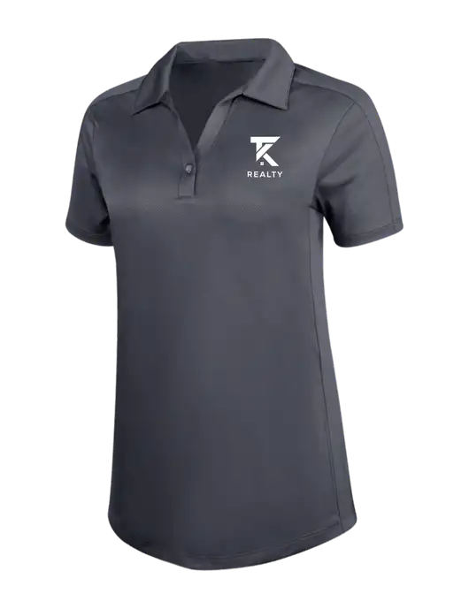 Womens Dark Grey Diamond Jacquard Polo w/TK Realty Logo