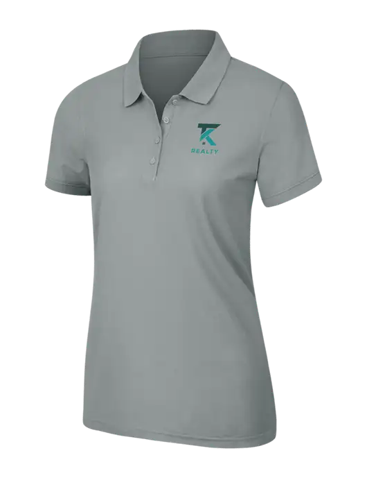 Light Grey Womens Core Classic Pique Polo w/TK Realty Logo