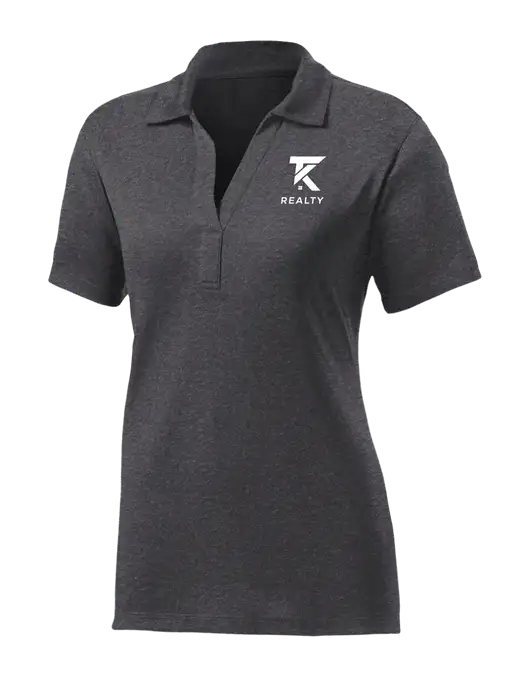 Womens Dark Grey Heather Contender Polo w/TK Realty Logo