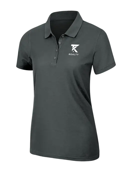 Dark Grey Womens Core Classic Pique Polo w/TK Realty Logo