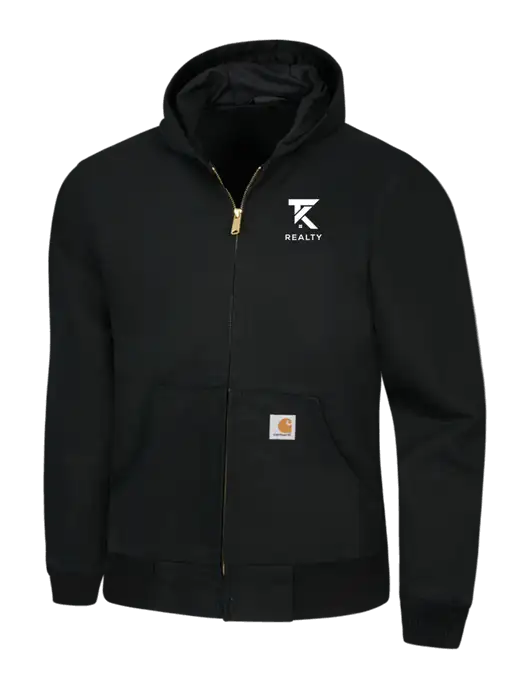Carhartt Black Thermal Lined Duck Active Jacket w/TK Realty Logo