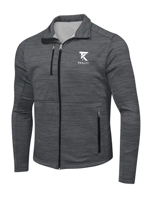 Dark Grey Digi Stripe Fleece Jacket w/TK Realty Logo
