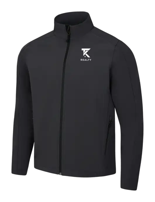 Black Charcoal Heather Core Soft Shell Jacket w/TK Realty Logo