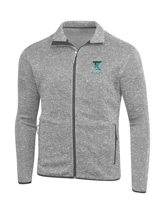 Grey Heather Sweater Fleece Jacket w/TK Realty Logo