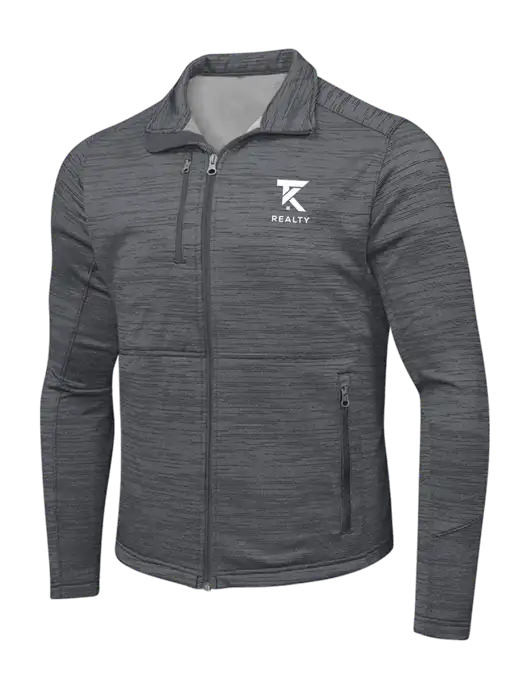 Medium Grey Digi Stripe Fleece Jacket w/TK Realty Logo