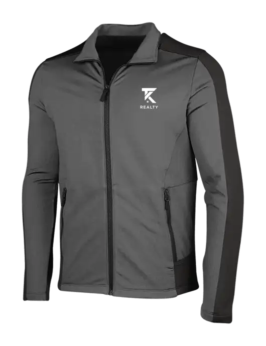 Medium Grey Heather Grid Fleece Jacket w/TK Realty Logo