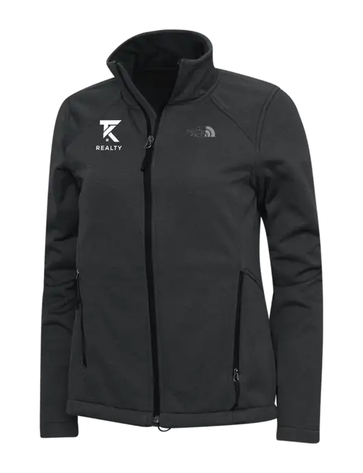 North Face Dark Grey Heather Womens Ridgewall Soft Shell Jacket w/TK Realty Logo
