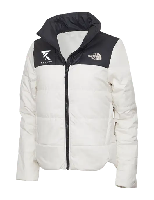 North Face Womens Vintage White Everyday Insulated Jacket w/TK Realty Logo